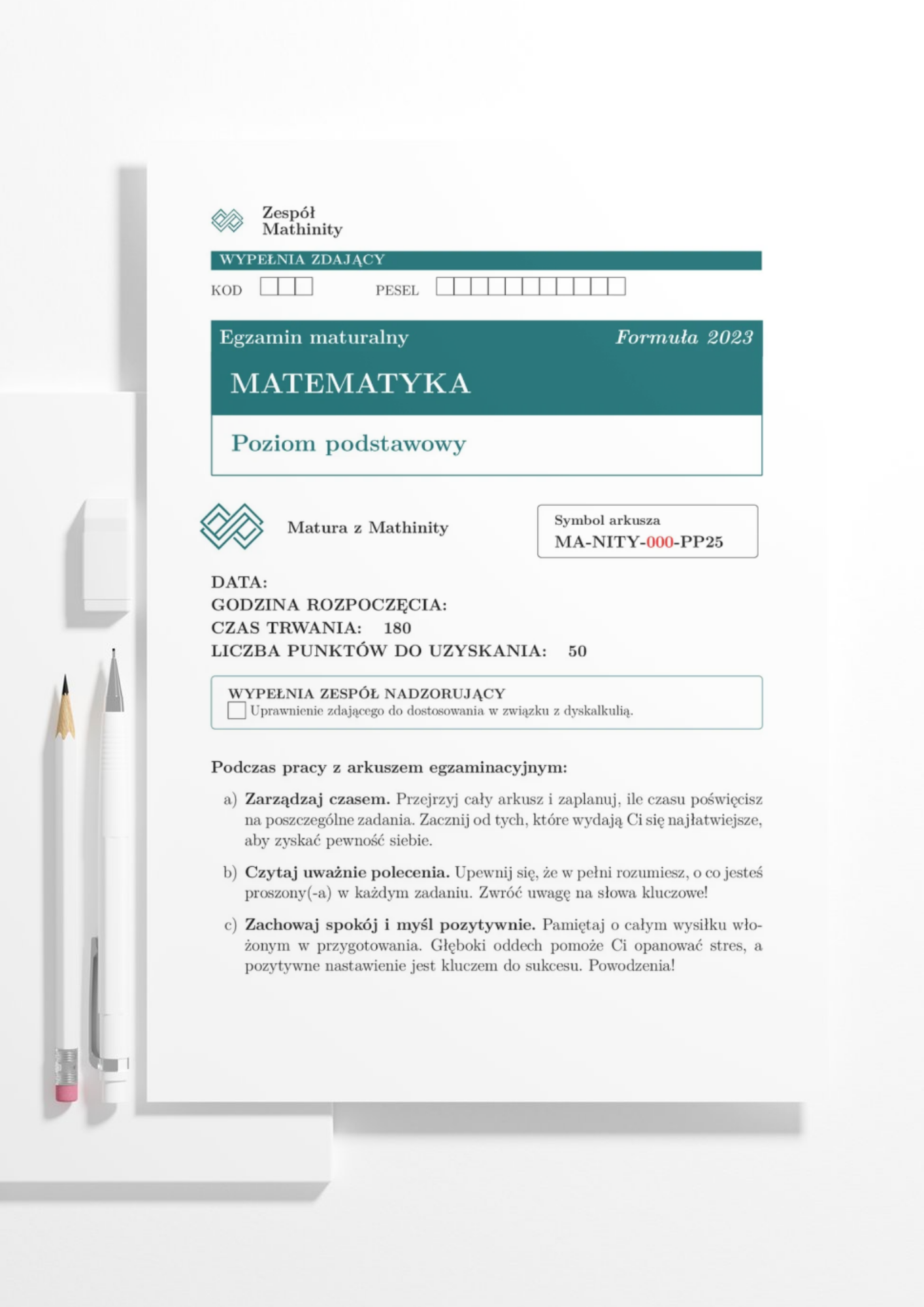 Arkusz matura poprawkowa 2025 (Matematyka)