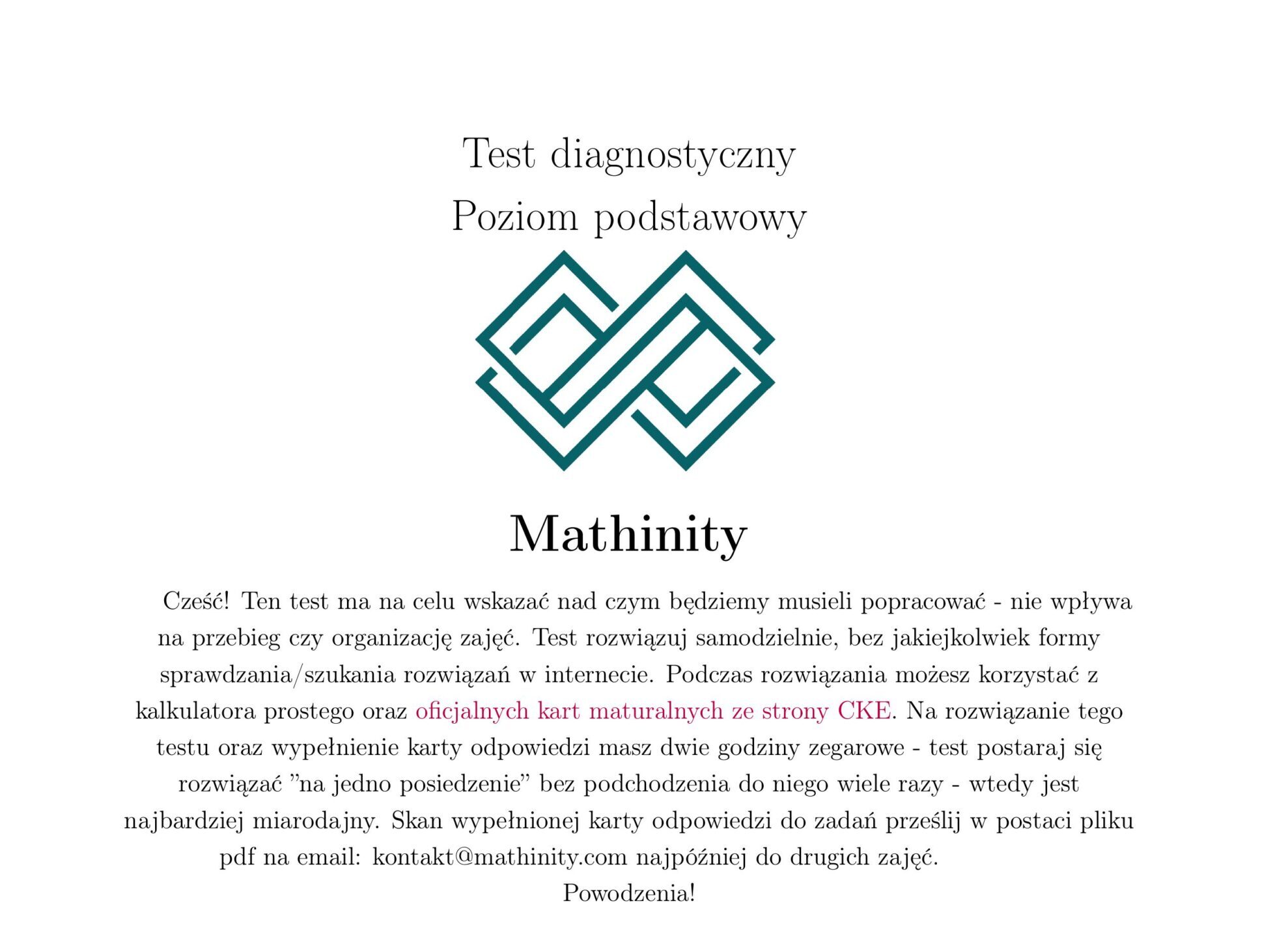 Test poziomujący - matura poziom podstawowy